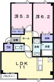 札沼線 新琴似駅 徒歩8分 2階建 築25年(2LDK/2階)の間取り写真