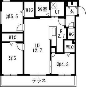 RITZ GRANDE 八軒(3LDK/4階)の間取り写真