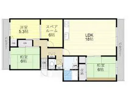茨木南春日丘プライムタウンC棟(4LDK/3階)の間取り写真