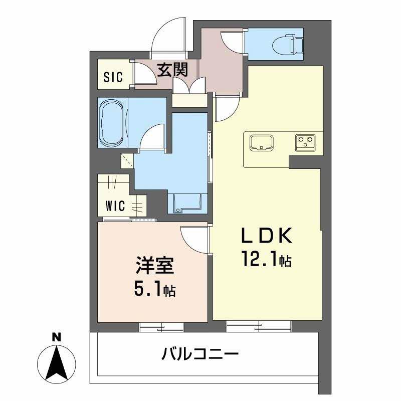パルコートⅡ(1LDK/2階)の間取り写真