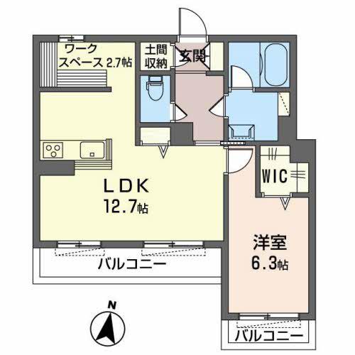 東海道本線 茨木駅 徒歩7分 3階建 築4年(1SLDK/3階)の間取り写真