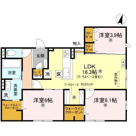 CASA. FILANTE V(3LDK/1階)の間取り写真