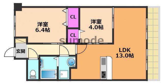 フェアパレスST(2LDK/3階)の間取り写真