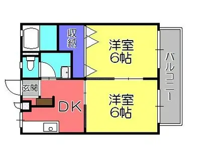 ハイツ田園(2DK/2階)の間取り写真