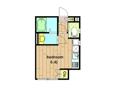 GRATO(ワンルーム/2階)の間取り写真