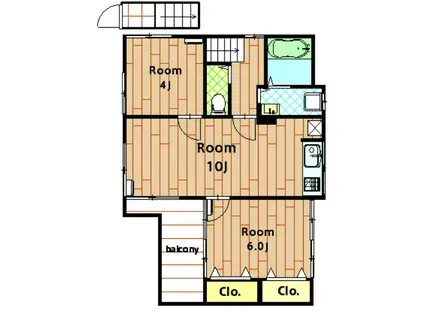 フォレスタ世田谷(2LDK/2階)の間取り写真