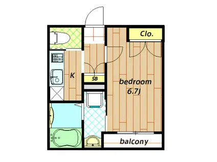 FIORIRE(1K/2階)の間取り写真