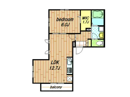 フロレシオ(1LDK/1階)の間取り写真