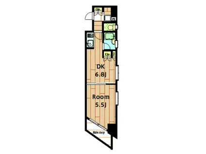 メインステージ蒲田(1DK/4階)の間取り写真