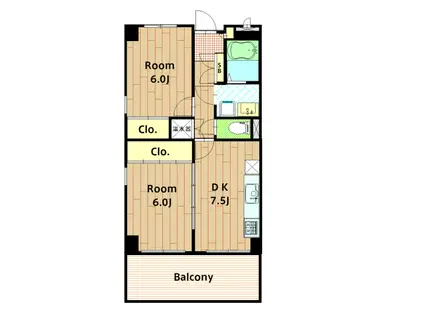 ロサルバ大森(2DK/4階)の間取り写真