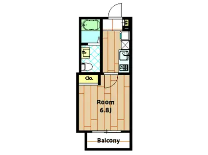 サン ヴィータ(1K/1階)の間取り写真