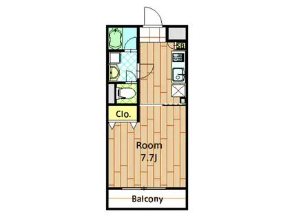 東急多摩川線 武蔵新田駅 徒歩8分 3階建 築20年(1K/2階)の間取り写真