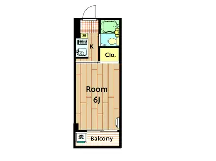 カスクハイム1号・2号(1K/2階)の間取り写真