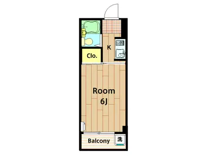 カスクハイム1号・2号(1K/2階)の間取り写真