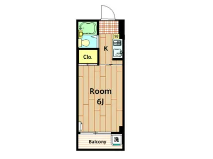 カスクハイム1号・2号(1K/2階)の間取り写真
