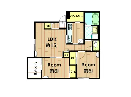 ノリアセット(2LDK/2階)の間取り写真