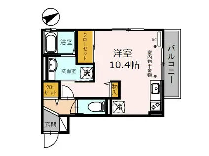 あいの風とやま鉄道 小杉駅(あいの風) 徒歩5分 3階建 築7年(ワンルーム/3階)の間取り写真