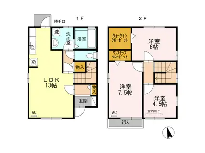 万葉線 急患医療センター前駅 徒歩22分 2階建 築16年(3LDK)の間取り写真