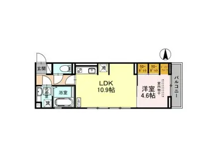 富山地鉄富山都心線 中町駅 徒歩3分 3階建 築5年(1LDK/1階)の間取り写真