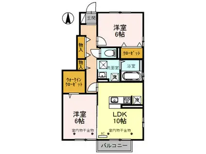 高山本線 速星駅 徒歩6分 2階建 築9年(2LDK/1階)の間取り写真