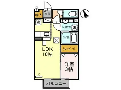 あいの風とやま鉄道 小杉駅(あいの風) 徒歩53分 2階建 築23年(1LDK/1階)の間取り写真