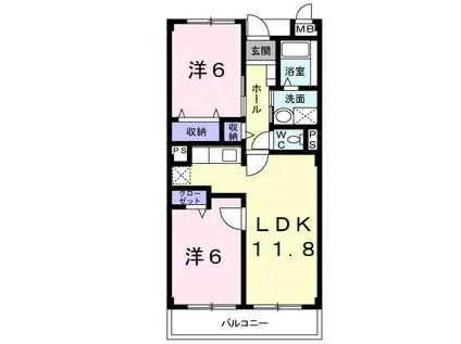 富山地鉄不二越上滝 南富山駅 徒歩31分 3階建 築26年(2LDK/3階)の間取り写真