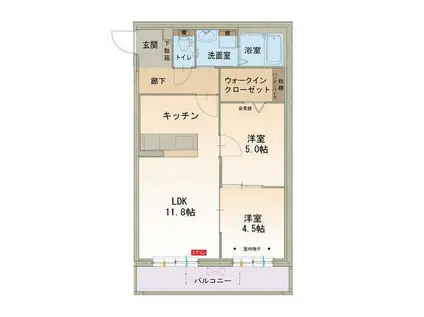 富山地鉄不二越上滝 朝菜町駅 徒歩21分 3階建 築5年(2LDK/3階)の間取り写真