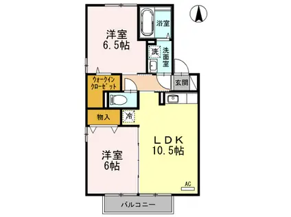 城端線 砺波駅 徒歩13分 2階建 築23年(2LDK/2階)の間取り写真
