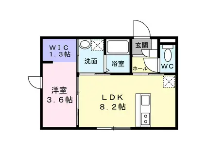 ランコントル(1LDK/1階)の間取り写真