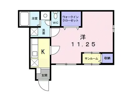 富山地鉄富山市内線 安野屋駅 徒歩14分 2階建 築18年(1K/1階)の間取り写真
