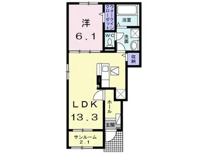 高山本線 速星駅 徒歩35分 2階建 新築(1LDK/1階)の間取り写真