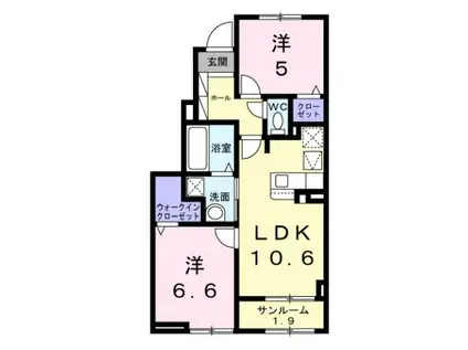 あいの風とやま鉄道 新富山口駅 徒歩4分 2階建 新築(2LDK/1階)の間取り写真