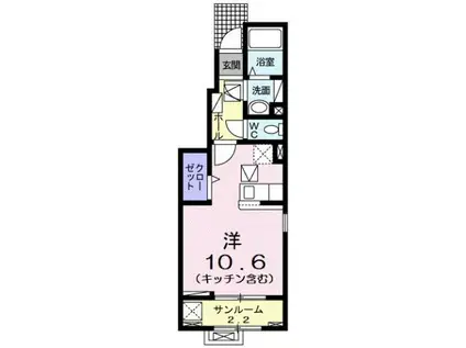 高山本線 速星駅 徒歩12分 2階建 新築(ワンルーム/1階)の間取り写真