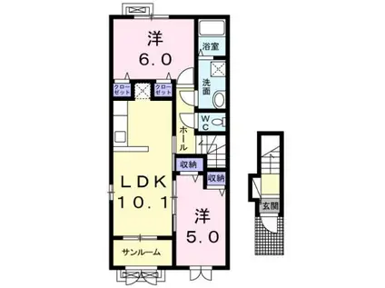 氷見線 越中中川駅 徒歩19分 2階建 築12年(2LDK/2階)の間取り写真