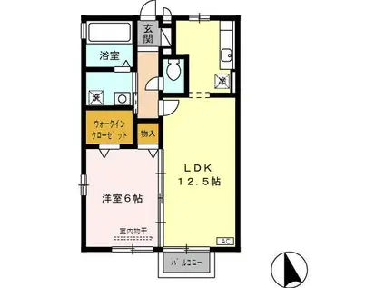 あいの風とやま鉄道 高岡駅 徒歩7分 2階建 築17年(1LDK/2階)の間取り写真