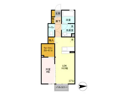 クローバー(1LDK/1階)の間取り写真