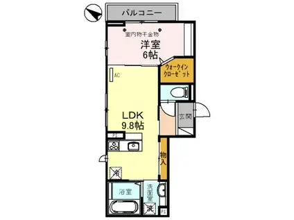 シェーンハイト(1LDK/3階)の間取り写真