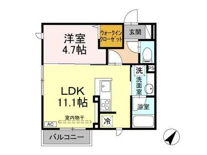 高山本線 速星駅 徒歩16分 2階建 新築(1LDK/2階)の間取り写真