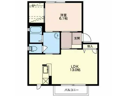 あいの風とやま鉄道 小杉駅(あいの風) 徒歩8分 2階建 築24年(1LDK/2階)の間取り写真