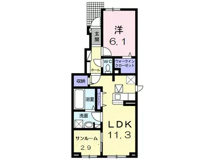 コート・エアリー(1LDK/1階)の間取り写真