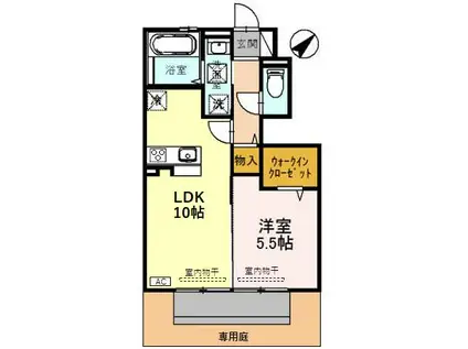 メゾン ル ヴェール(1LDK/1階)の間取り写真
