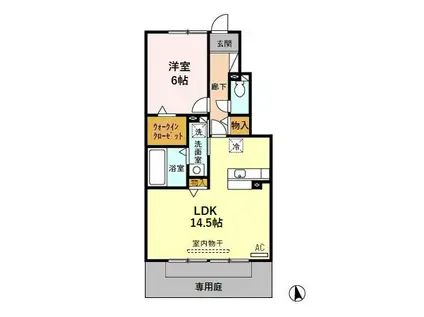 城端線 砺波駅 徒歩18分 2階建 築21年(1LDK/1階)の間取り写真