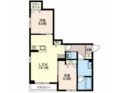 FORENA(2LDK/1階)の間取り写真