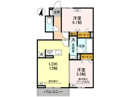 富山地鉄本線 稲荷町駅(富山) 徒歩9分 2階建 新築(2LDK/1階)の間取り写真