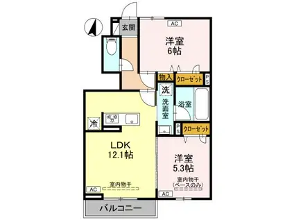 富山地鉄本線 稲荷町駅(富山) 徒歩9分 2階建 新築(2LDK/1階)の間取り写真