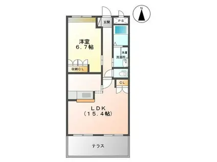 富山地鉄不二越上滝 南富山駅 徒歩9分 2階建 築16年(1LDK/1階)の間取り写真