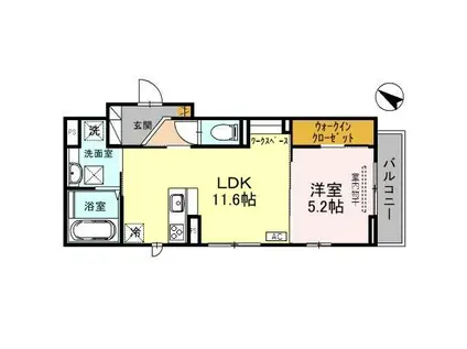 シェーンハイト(1LDK/1階)の間取り写真