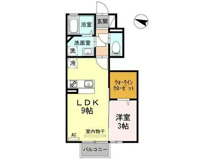 シャルマン(1LDK/1階)の間取り写真