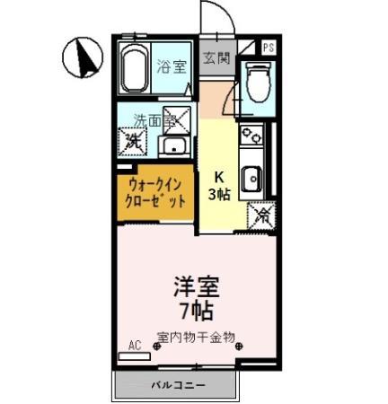 ルミネス大坪(1K/1階)の間取り写真