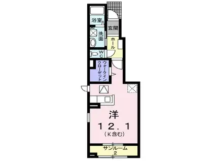 スイーニュ(ワンルーム/1階)の間取り写真